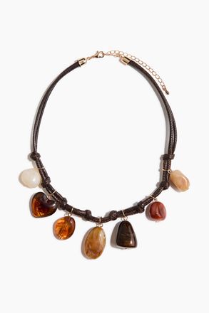 H&M Schnurkette mit Charms - Dunkelbraun/Beige