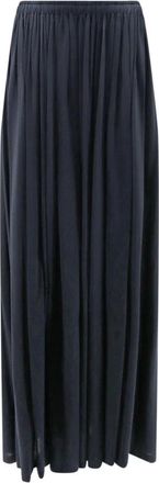 Max Mara Lange geplooide rok van lichte jersey - Dames - Maxi Rokken - Blauw - S - Rokken