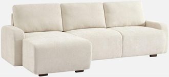 Sweeek Sof&aacute; Esquinero Izquierdo De Tela Liso, 3 Plazas