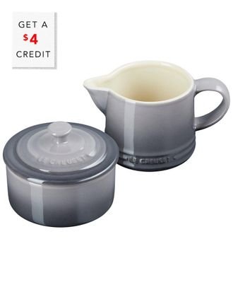 LE CREUSET Oyster Signature Cream & Sugar Set With $4 Credit