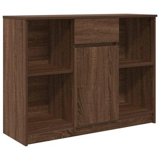 Berkfield Home Sideboard with Drawer Brown Oak 101x35x76 cm Engineered Wood | Size: 101 x 35 x 76 cm
