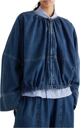 Meimeij Dames, Jassen, Blauw, Maat: S Denim