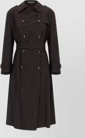 Tagliatore bonny trench coat pinstripe belt epaulettes