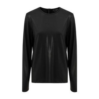 Tom Ford Long Sleeve T-Shirts, female, Black, 2XS, Long Sleeve Round Neck Shirt