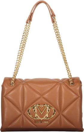 Love Moschino Elegante schoudertas met gouden details - Dames - Schoudertassen - Bruin - ONE Size - Tassen