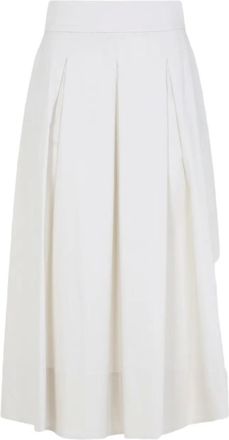PESERICO side-pockets midi skirt - women - Cotton/Elastane - 38 - White