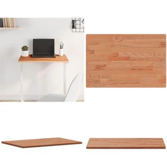 vidaXL Piano Tavolo 60x40x1,5cm Rettangolare Legno Massello Faggio - Piano in legno - Tavolino da bar