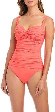 Bleu Rod Beattie Kore Shirred Underwire One-Piece Swimsuit in Crab Shack at Nordstrom, Size 14
