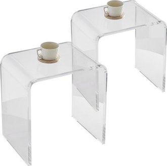 OEM 2 Stk. Beistelltisch 415 X 305 X 460 Mm, U-f&ouml;rmiger Acryltisch Beistelltisch, Transparenter Couchtisch F&uuml;r Getr&auml;nke, Essen, Snacks, Verwendet Im Wohnz