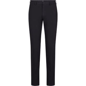 HUGO BOSS Mens Solid Patterned Slim Cut Trousers in Black - Size 28W/32L