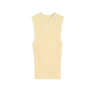 Max Mara Round-neck Knitwear, female, Yellow, Size: XL Wkdbautta Knit Top