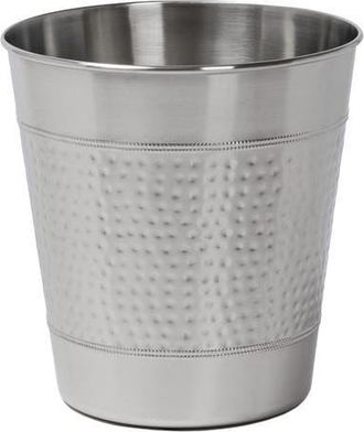 Happimess Riley Modern Classic Hammered Steel Accent 2-Gallon Wastebasket in Brushed Steel at Nordstrom