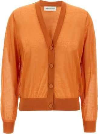 Dries Van Noten Truien & Vesten, Dames, Oranje, L, Katoen, Talita Cardigan