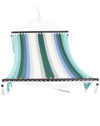 Sunnydaze Heavy-Duty 2-Person Woven Hammock With Crocheted Edges & Wooden Spreader Bars
