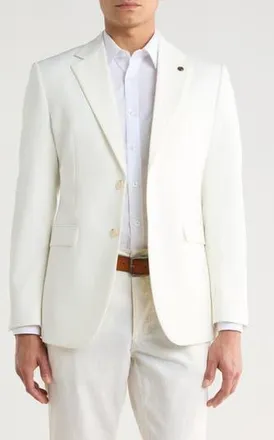 T.R. Premium Slim Fit Cotton Blend Blazer in White at Nordstrom Rack, Size X-Large