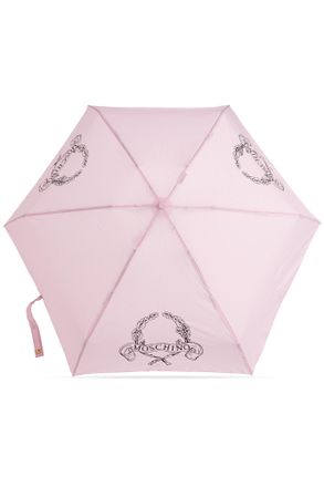 Moschino Small Folding Umbrella With Logo, Unisex, Pink