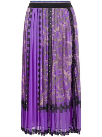 Pucci x Koch&eacute; Selva print pleated skirt - women - Polyamide - 40 - Purple