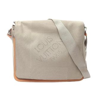 Louis Vuitton Pre-owned Cross Body Bags, male, Gray, Size: ONE SIZE Pre-owned Messenger Damier Geant Leather Nylon Shoulder Bag