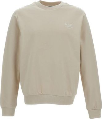 A.P.C. Classic Crewneck Sweatshirt - Heren - Sweatshirts - Beige - S - Katoen - Hoodies & sweatvesten