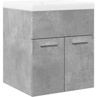 vidaXL 2 Piece Bathroom Furniture Set Concrete Grey Engineered Wood vidaXL
