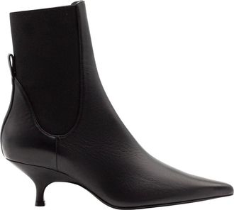 Gia Borghini Schoenen, Dames, Zwart, 37 1/2 EU, Leer, Tara Enkellaarsjes