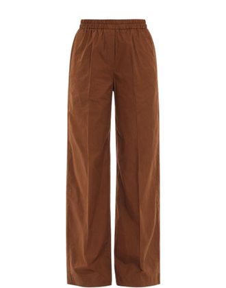 Forte_Forte Chocolate Brown Cotton Wide-Leg Pants