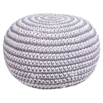 Wanderlust Deco Wanderlust Deco - Puff De Algod&oacute;n Trenzado Gris 45x45x30