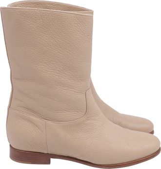 Gabriela Hearst Tina Ankle Boots in Beige Deer Leather