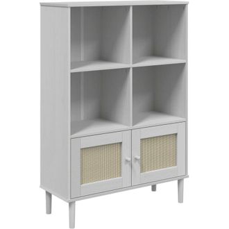 vidaXL Vidaxl - Bookcase senja Rattan Look White 90x35x130 cm Solid Wood Pine