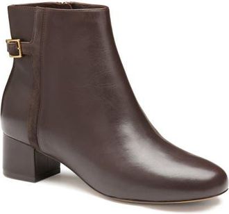 Johnston & Murphy Sienna Belted Bootie in Dark Brown Nappa Leather at Nordstrom, Size 9.5