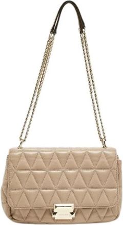Michael Kors Pre-owned Leren Schoudertas - Dames - Vintage Schoudertas - Beige - ONE Size - Leer - Vintage