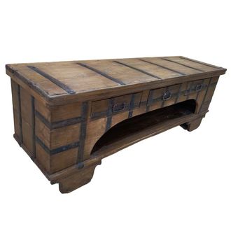 Wanderlust Deco Mueble bajo de madera artesanal 165-175x45x57h cm
