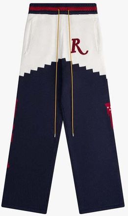 Rhude MenS Navy Cashmere Wool Knit Trousers, Size L