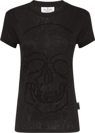 Philipp Plein T-Shirt Ronde Hals Skull - Dames - T-shirts - Zwart - S - Katoen - Tops
