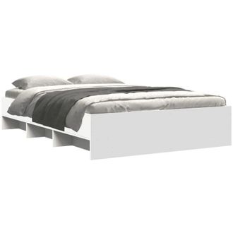 vidaXL Estructura De Cama Madera De Ingenier&iacute;a Blanca 135x190 Cm Vidaxl