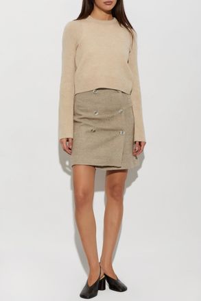 By Malene Birger Lima Wool Skirt, Womens, Beige