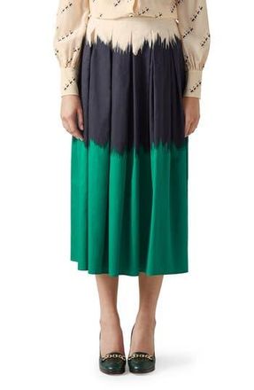 L.k. Bennett Dora Dip Dye Cotton Skirt in Navy Multi at Nordstrom Rack, Size 6 Us / 10 Uk