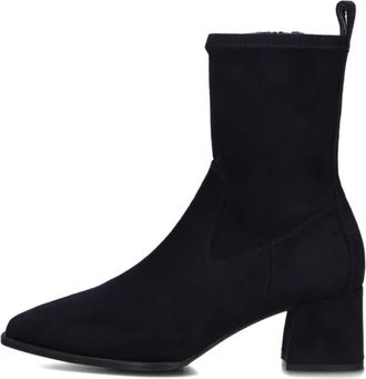Unisa Navy Su&egrave;de Enkellaarzen Langley Stijl - Dames - Laarzen met Hak - Blauw - 39 EU - Su&egrave;de - Schoenen