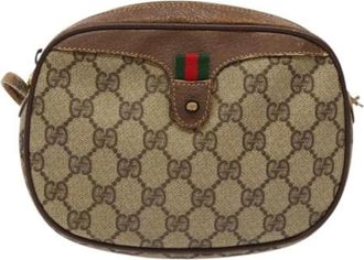 Gucci Pre-owned Leather gucci-bags - Dames - Vintage Schoudertas - Beige - ONE Size - Leer - Vintage