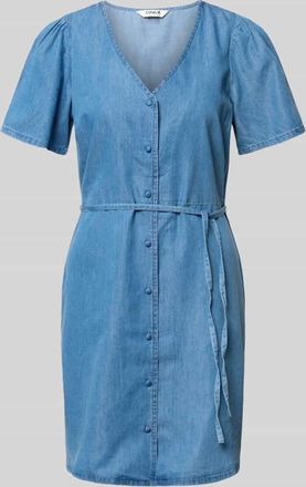 Only Tailliertes Jeanskleid aus Baumwoll-Lyocell-Mix Modell EVIDA-BEA in Blau, Gr&ouml;&szlig;e XL