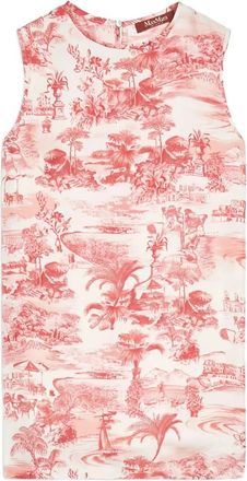Max Mara Top smanicato con stampa - Rosso