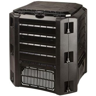 Prosperplast Compostador 320 L Compogreen De Pl&aacute;stico En Color Negro, 80 (alto) X 70 (ancho) X 70 (profundo) Cms