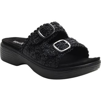 Alegria By Pg Lite Oona Platform Slide Sandal in Fancy Black at Nordstrom, Size 10Us