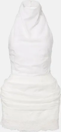 Magda Butrym Embroidered silk, wool and cotton-blend minidress