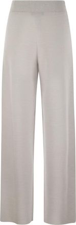 Fabiana Filippi Womens Wide Trousers In Organic Cotton And Lurex - Light Grey - Size EU 36 (Womens)