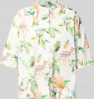 Emily van den Bergh Bluse mit Maokragen und 1/2-Arm in Offwhite, Gr&ouml;&szlig;e 44