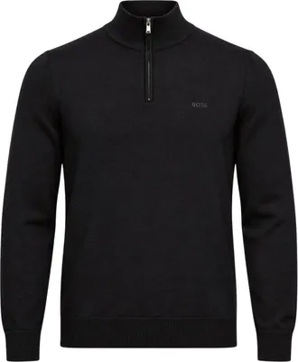 HUGO BOSS Maglione Zip-through H-Ebenji-L - - Sweatshirts & Hoodies - Uomo - Nero - 2XL