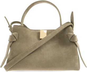 Yuzefi Tassen, Dames, Groen, ONE Size, Leer, Gyoza Mini Handtas