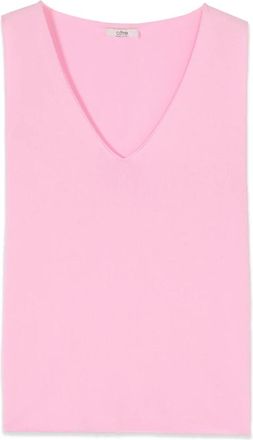Oltre Seamless Knit Top - Dames - V-hals truien - Roze - S - Nylon - Truien & Vesten