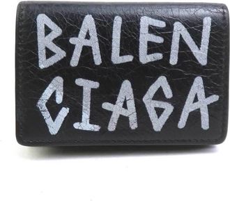 Balenciaga Black Leather Wallet (Tri-Fold) (Pre-Owned)